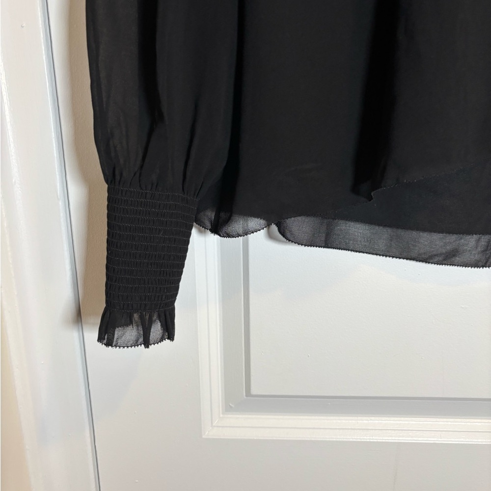 Wilfred Black Sheer Cuff Blouse Size M EUC - Picture 2 of 12